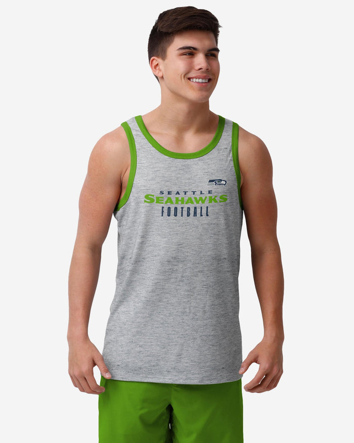 Seattle Seahawks Gray Wordmark Sleeveless Top FOCO S - FOCO.com