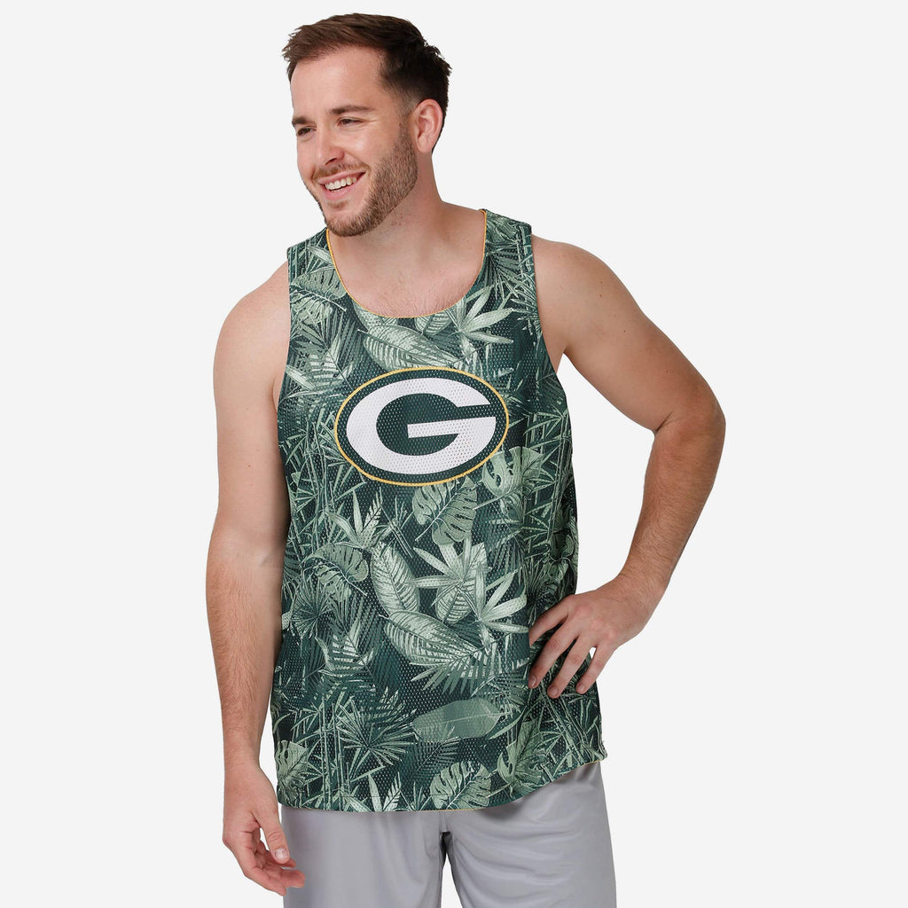 Green Bay Packers Reversible Floral Change-Up Sleeveless Top FOCO S - FOCO.com