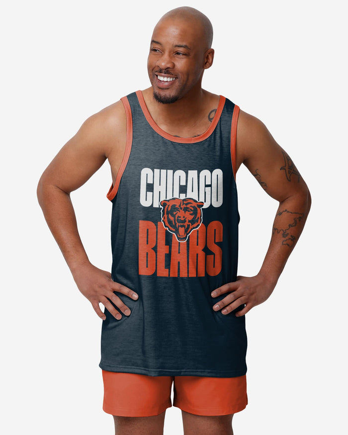 Chicago Bears Solid Wordmark Sleeveless Top FOCO S - FOCO.com