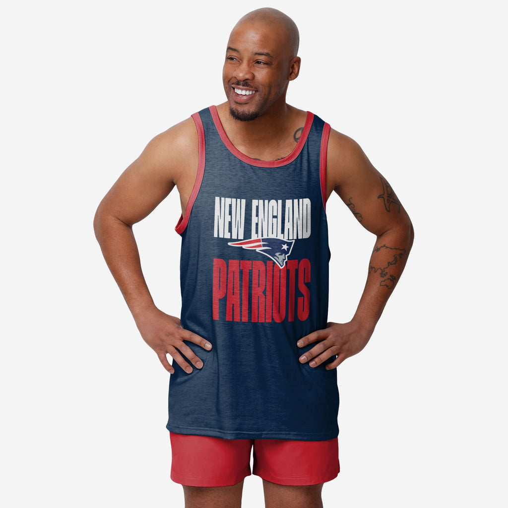 New England Patriots Solid Wordmark Sleeveless Top FOCO S - FOCO.com