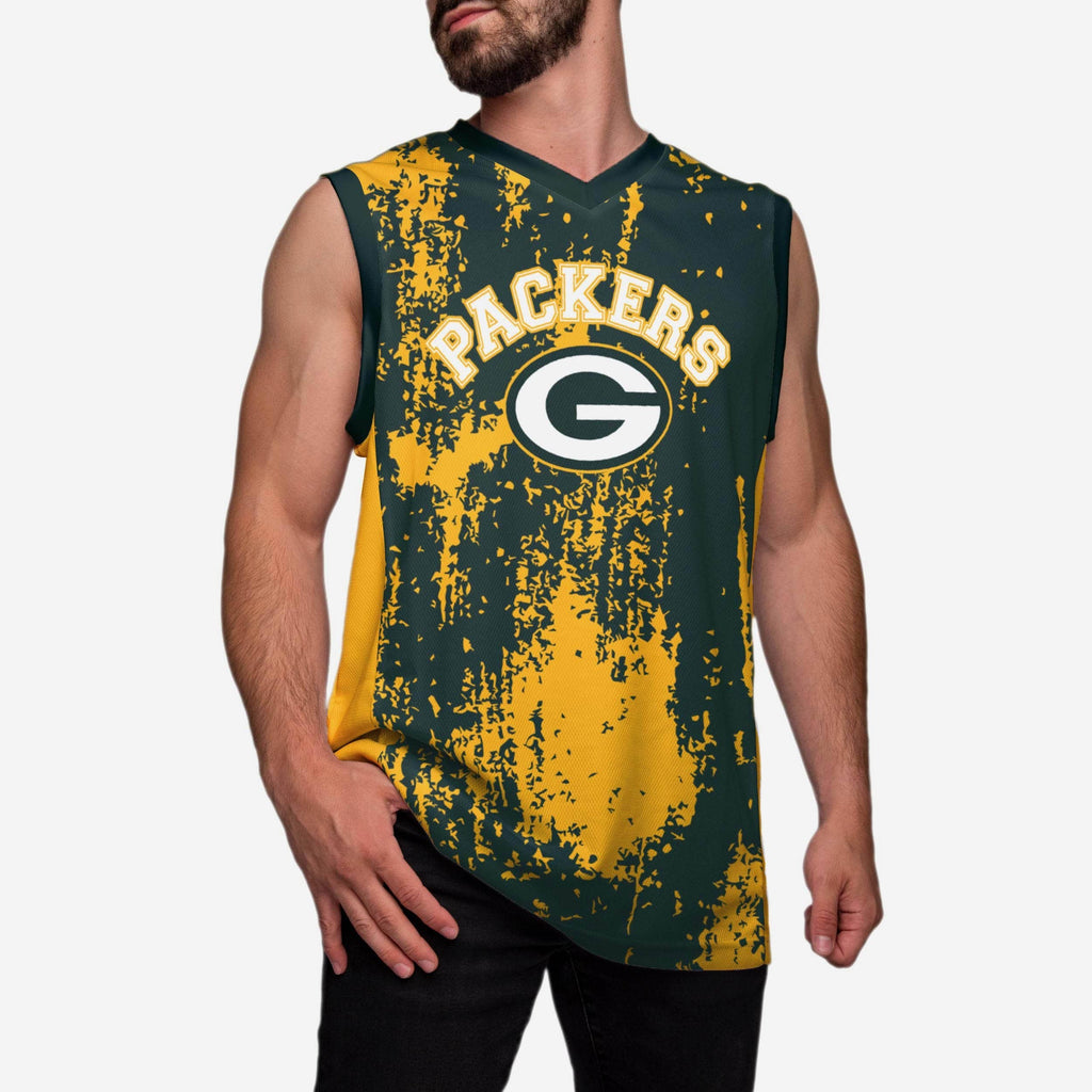 Green Bay Packers Mesh V-Neck Jersey Tank Top FOCO M - FOCO.com