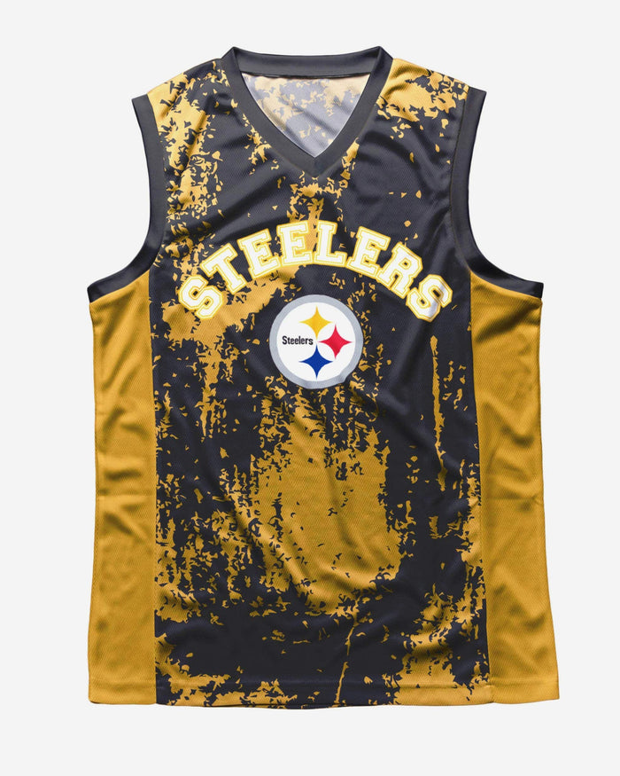 Pittsburgh Steelers Mesh V-Neck Jersey Tank Top FOCO - FOCO.com