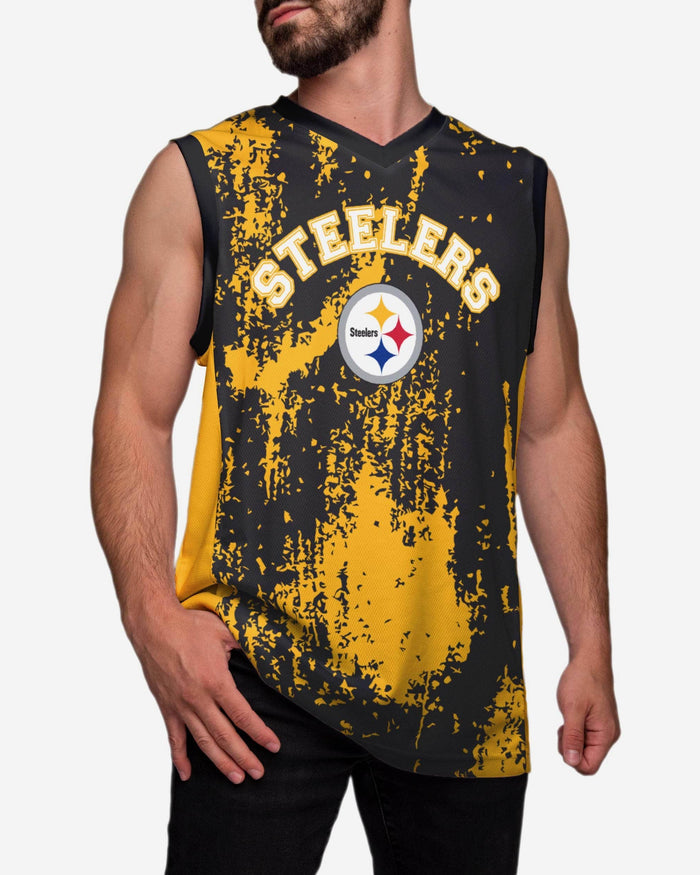 Pittsburgh Steelers Mesh V-Neck Jersey Tank Top FOCO M - FOCO.com