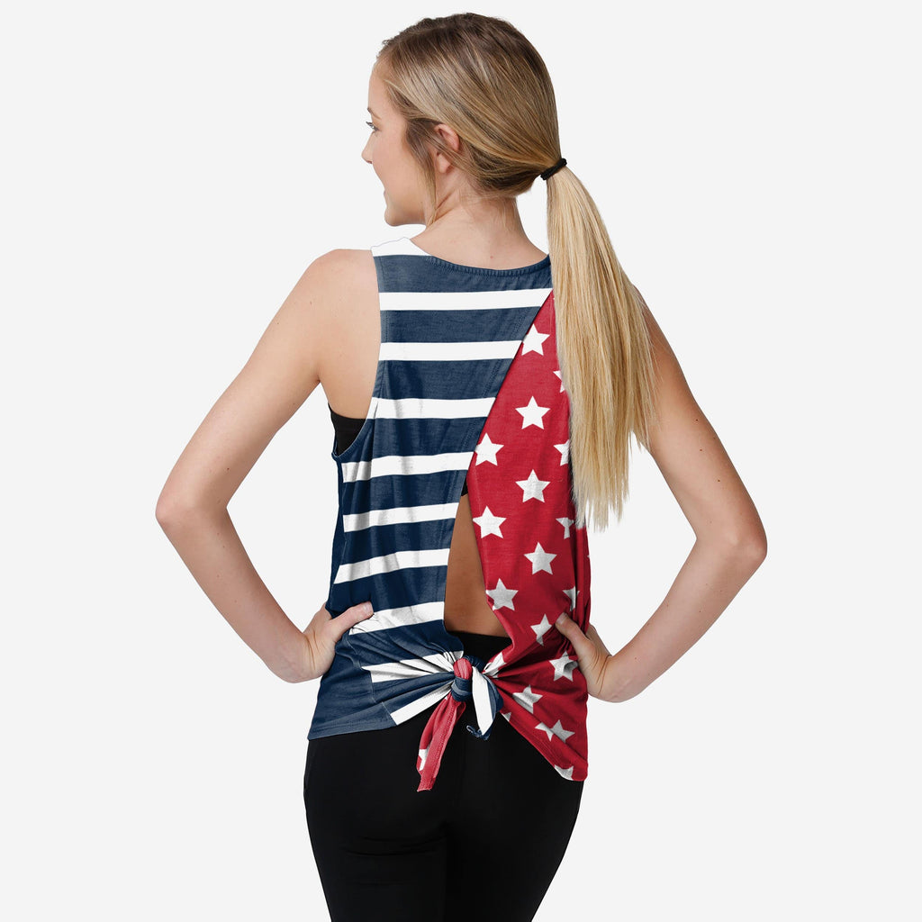 Atlanta Braves Womens Americana Tie-Breaker Sleeveless Top FOCO S - FOCO.com