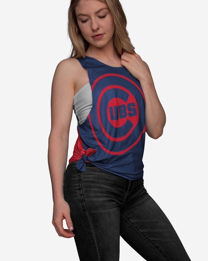 Chicago Cubs Womens Side-Tie Sleeveless Top FOCO S - FOCO.com