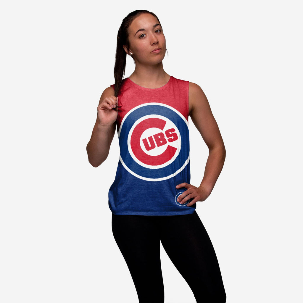 Chicago Cubs Womens Strapped V-Back Sleeveless Top FOCO S - FOCO.com