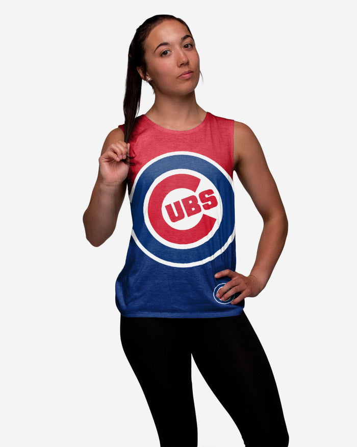 Chicago Cubs Womens Strapped V-Back Sleeveless Top FOCO S - FOCO.com