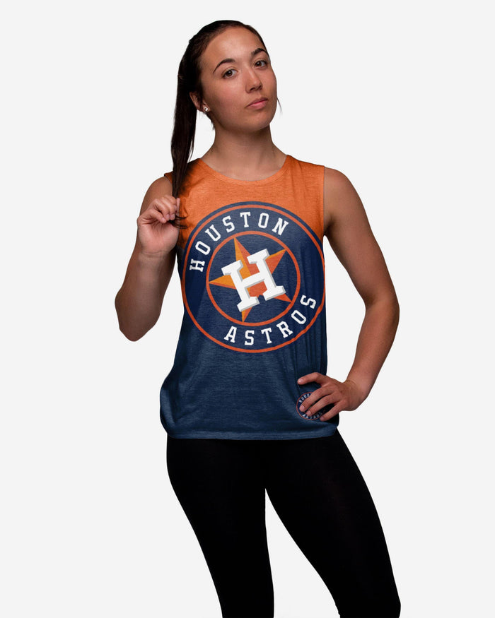 Houston Astros Womens Strapped V-Back Sleeveless Top FOCO S - FOCO.com