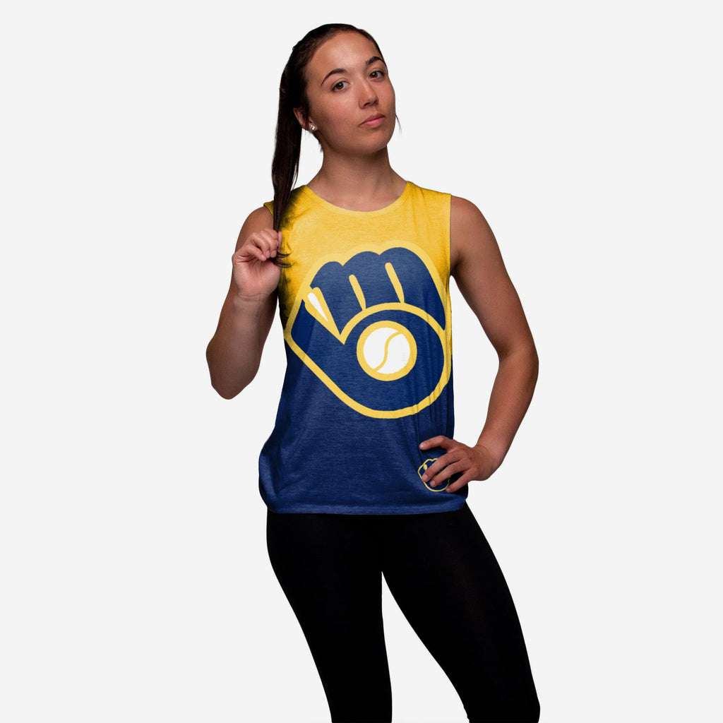 Milwaukee Brewers Womens Strapped V-Back Sleeveless Top FOCO S - FOCO.com