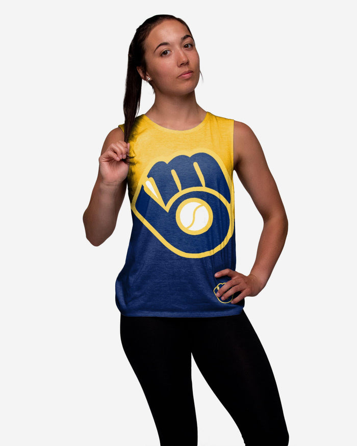 Milwaukee Brewers Womens Strapped V-Back Sleeveless Top FOCO S - FOCO.com