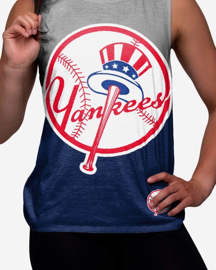 New York Yankees Womens Strapped V-Back Sleeveless Top FOCO - FOCO.com