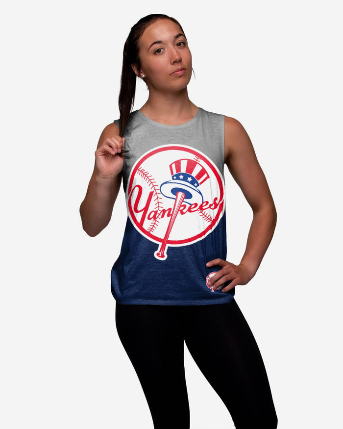 New York Yankees Womens Strapped V-Back Sleeveless Top FOCO S - FOCO.com