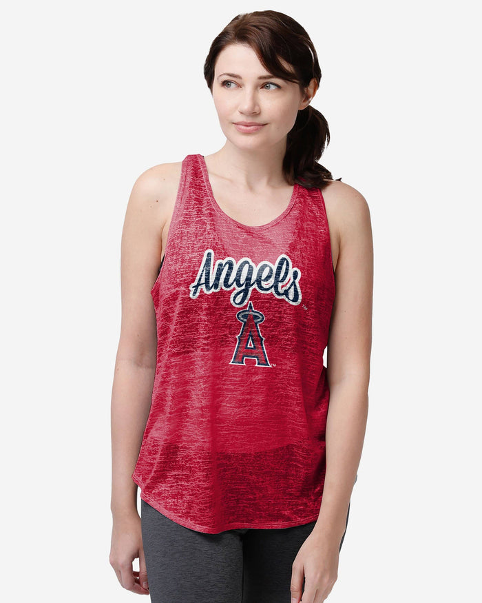 Los Angeles Angels Womens Burn Out Sleeveless Top FOCO S - FOCO.com