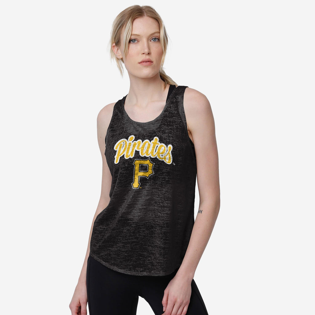 Pittsburgh Pirates Womens Burn Out Sleeveless Top FOCO S - FOCO.com