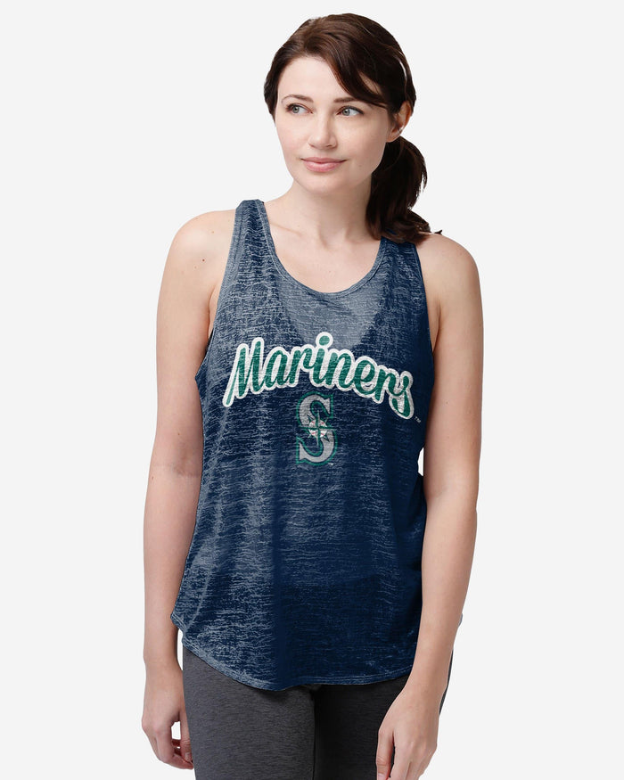 Seattle Mariners Womens Burn Out Sleeveless Top FOCO S - FOCO.com
