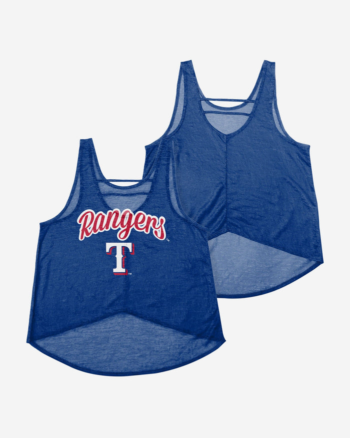 Texas Rangers Womens Burn Out Sleeveless Top FOCO - FOCO.com