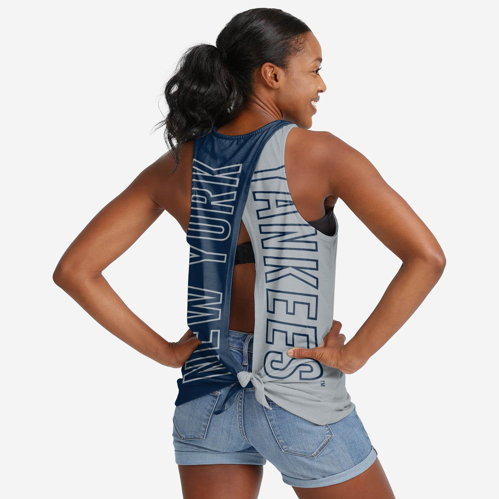 New York Yankees Womens Tie-Breaker Sleeveless Top FOCO S - FOCO.com