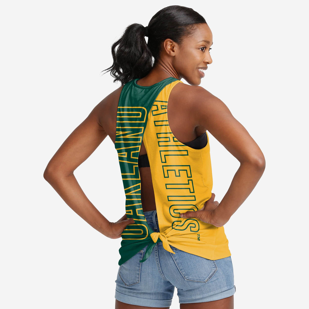 Oakland Athletics Womens Tie-Breaker Sleeveless Top FOCO S - FOCO.com