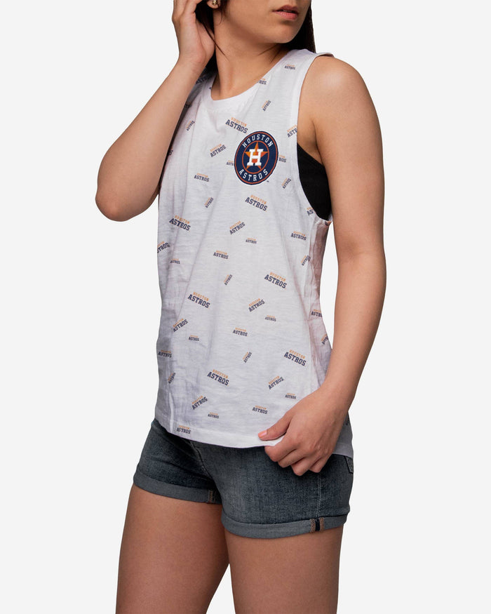 Houston Astros Womens Mini Wordmark Sleeveless Top FOCO S - FOCO.com