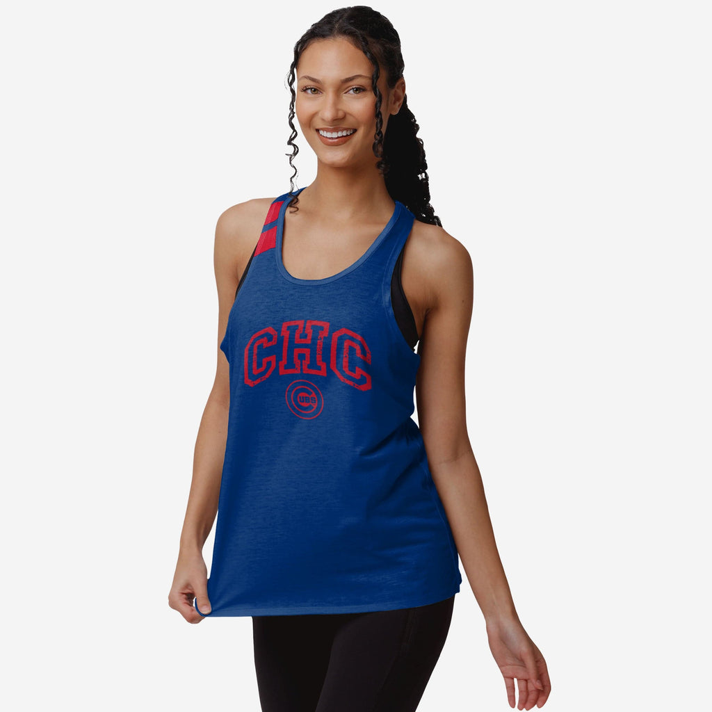 Chicago Cubs Womens Team Twist Sleeveless Top FOCO S - FOCO.com
