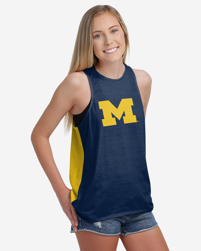 Michigan Wolverines Womens Tie-Breaker Sleeveless Top FOCO - FOCO.com