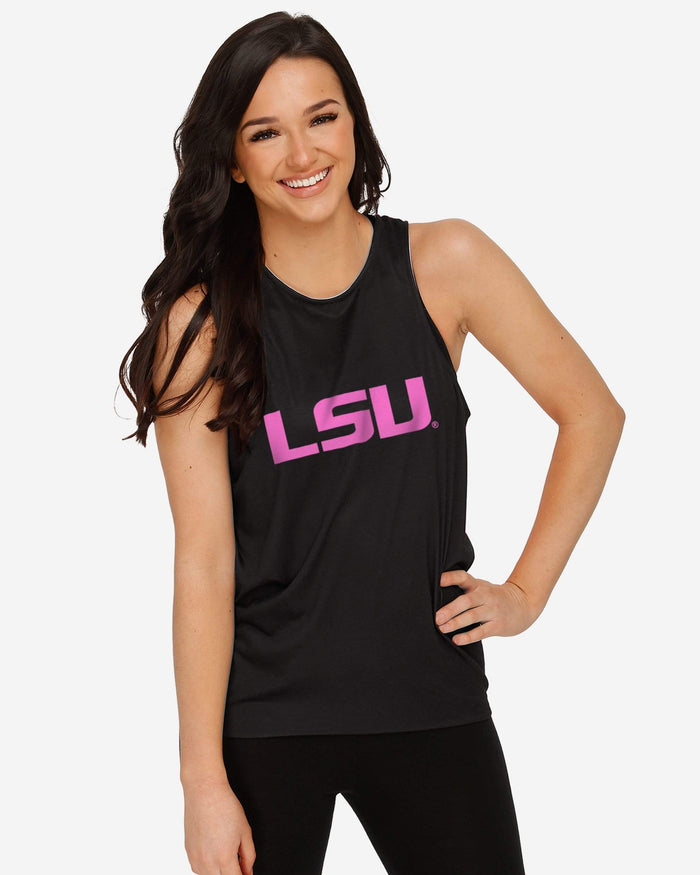 LSU Tigers Womens Highlights Tie-Breaker Sleeveless Top FOCO - FOCO.com