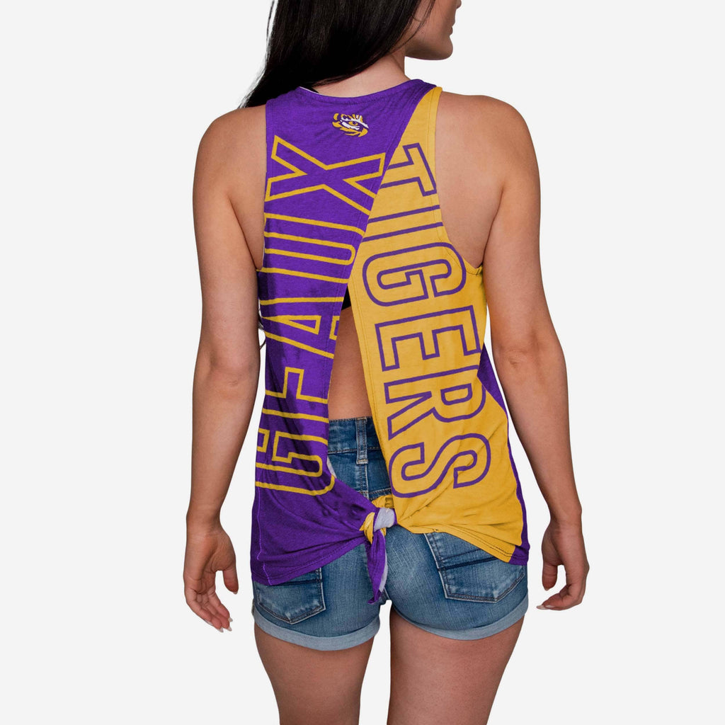 LSU Tigers 2019 Football National Champions Womens Tie-Breaker Sleeveless Top FOCO S - FOCO.com