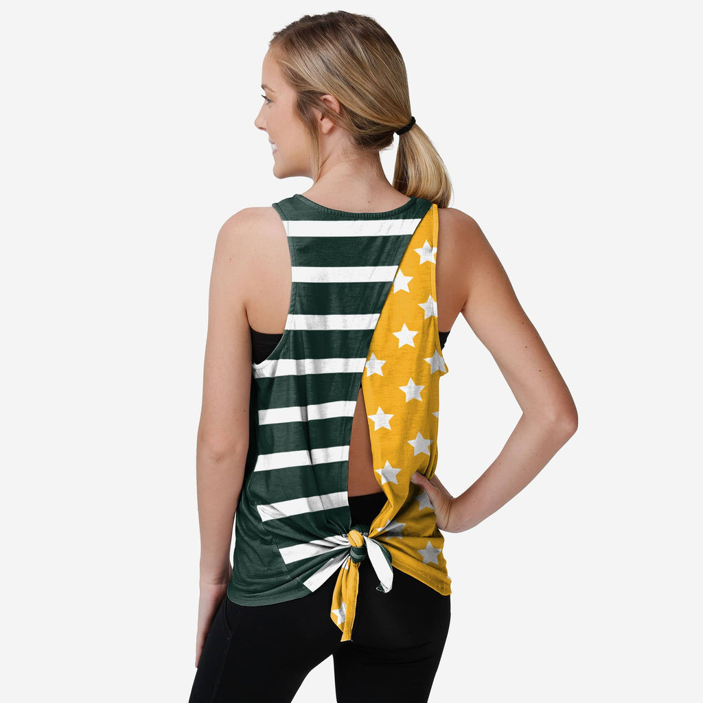 Green Bay Packers Womens Americana Tie-Breaker Sleeveless Top FOCO S - FOCO.com