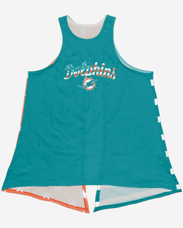 Miami Dolphins Womens Americana Tie-Breaker Sleeveless Top FOCO - FOCO.com