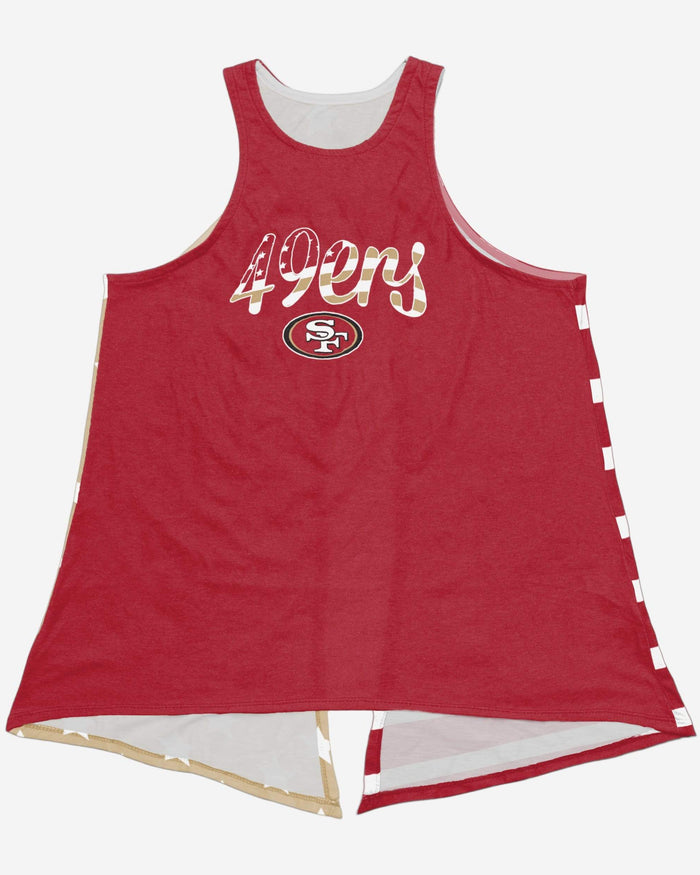 San Francisco 49ers Womens Americana Tie-Breaker Sleeveless Top FOCO - FOCO.com