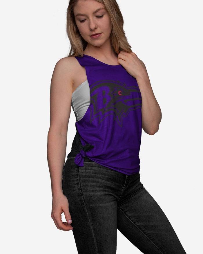 Baltimore Ravens Womens Side-Tie Sleeveless Top FOCO S - FOCO.com