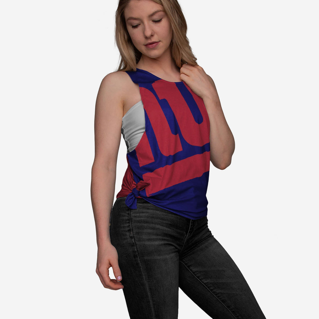 New York Giants Womens Side-Tie Sleeveless Top FOCO S - FOCO.com