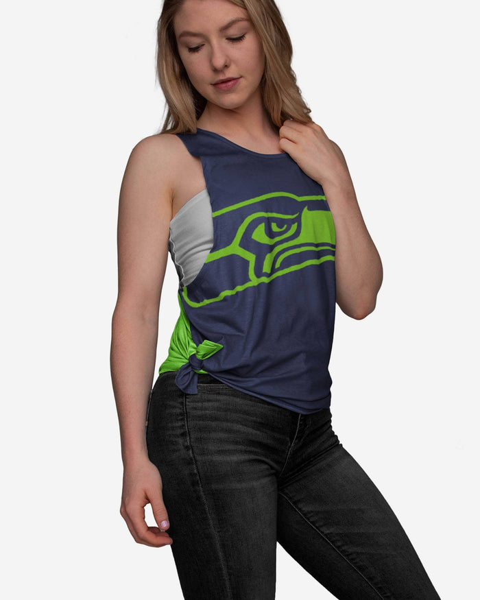 Seattle Seahawks Womens Side-Tie Sleeveless Top FOCO S - FOCO.com