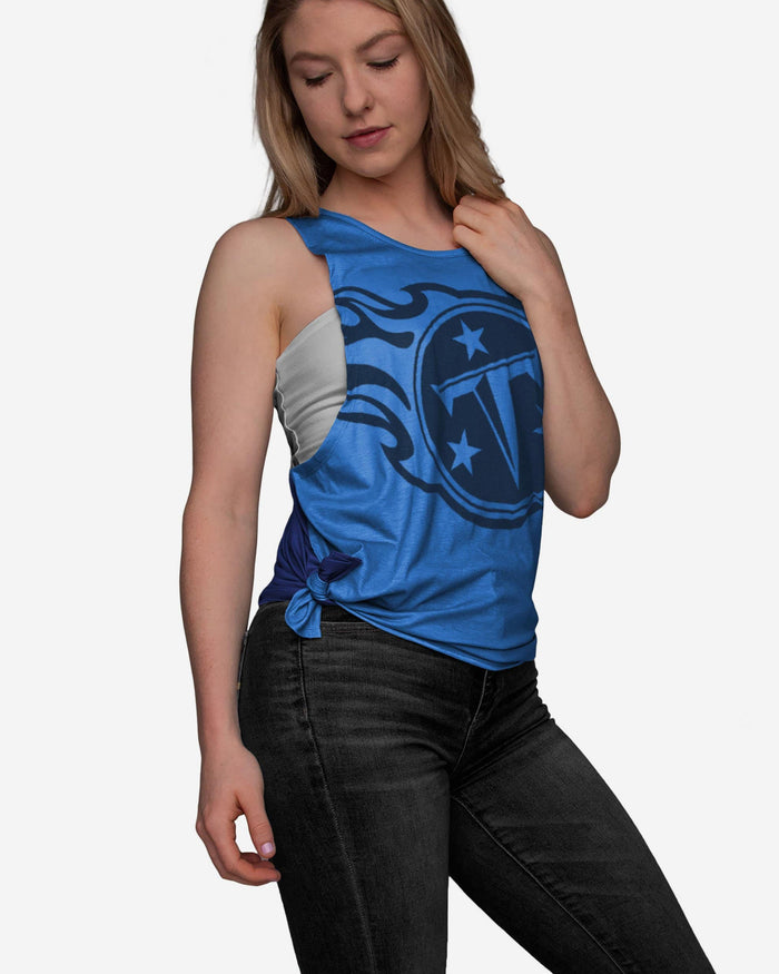 Tennessee Titans Womens Side-Tie Sleeveless Top FOCO S - FOCO.com