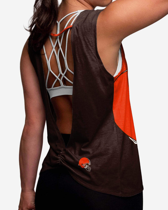 Cleveland Browns Womens Strapped V-Back Sleeveless Top FOCO - FOCO.com