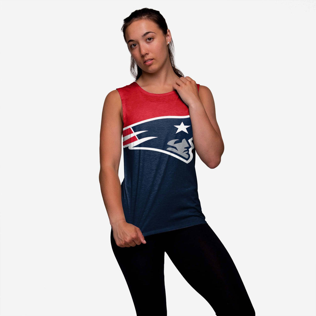 New England Patriots Womens Strapped V-Back Sleeveless Top FOCO S - FOCO.com