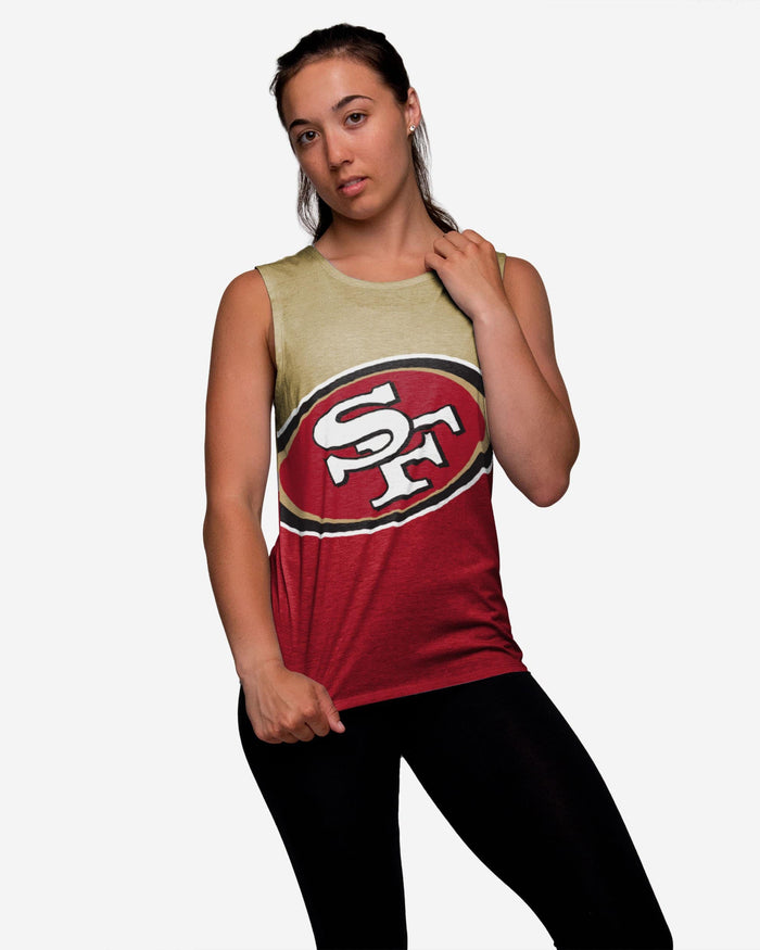 San Francisco 49ers Womens Strapped V-Back Sleeveless Top FOCO S - FOCO.com