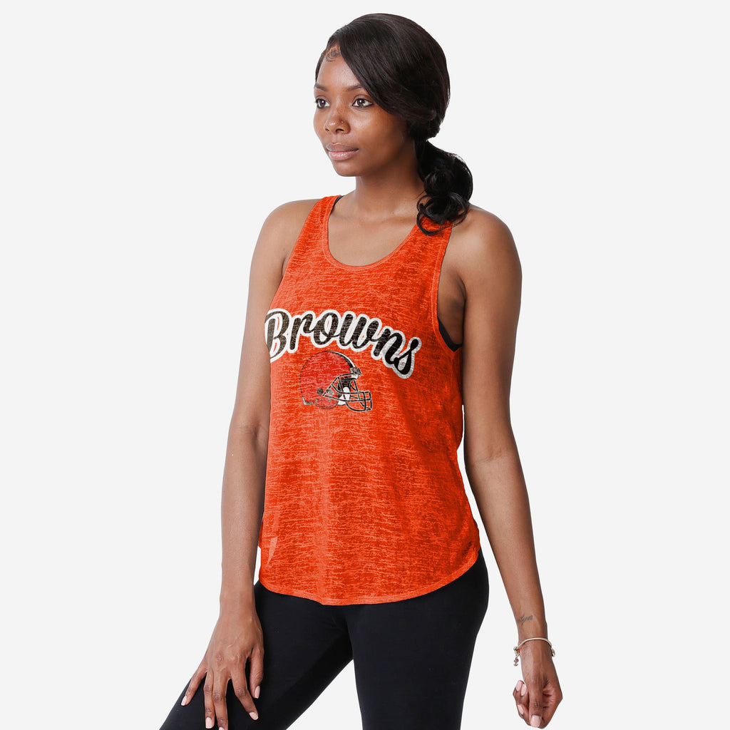 Cleveland Browns Original Womens Burn Out Sleeveless Top FOCO S - FOCO.com