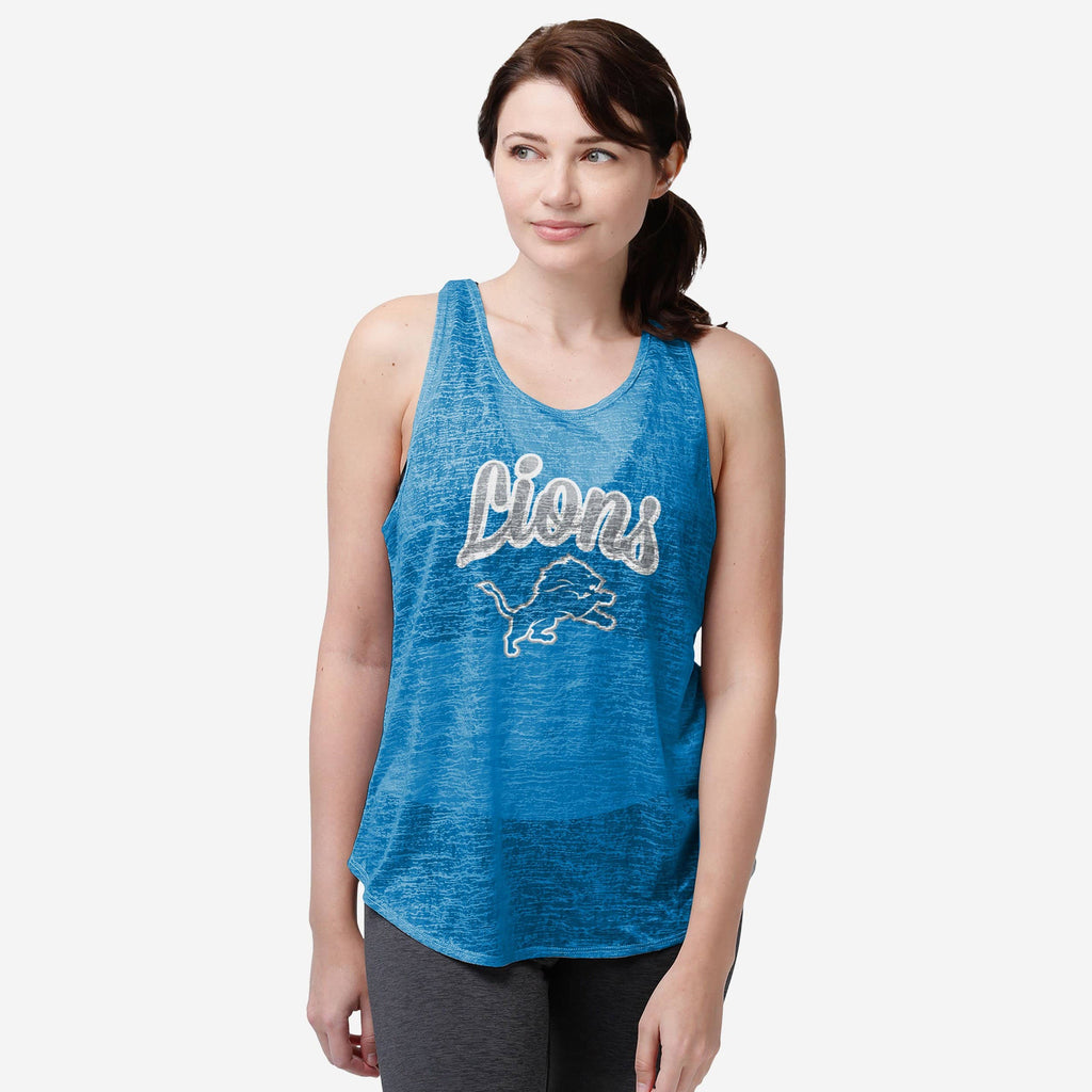 Detroit Lions Womens Burn Out Sleeveless Top FOCO S - FOCO.com