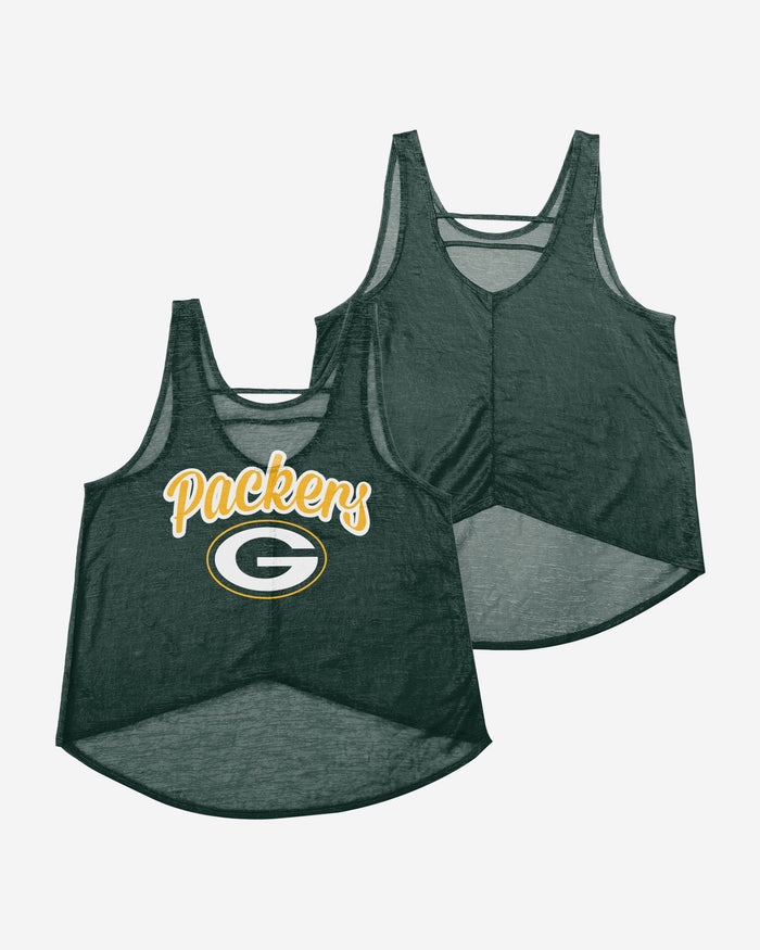 Green Bay Packers Womens Burn Out Sleeveless Top FOCO - FOCO.com