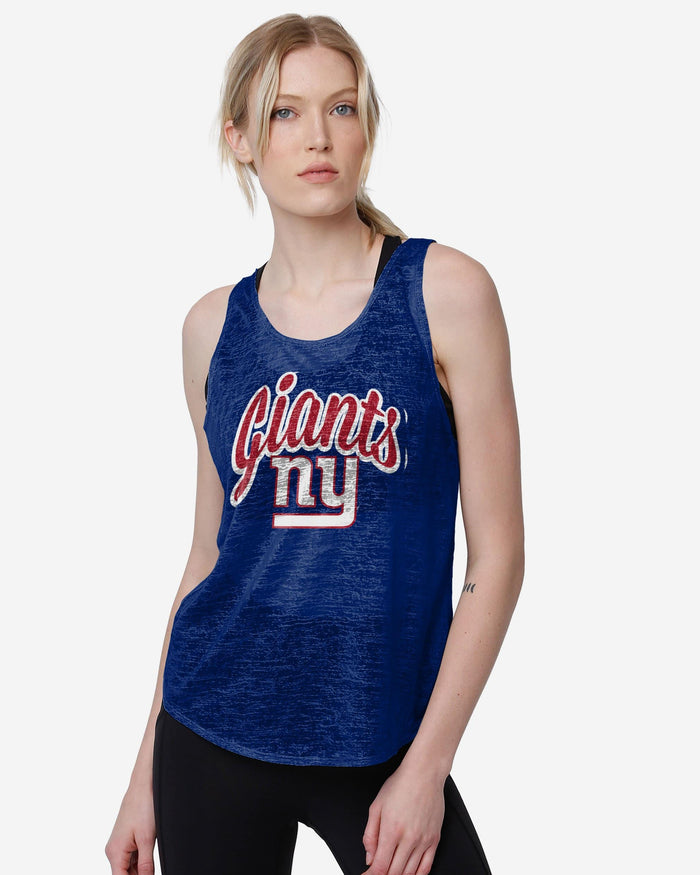 New York Giants Womens Burn Out Sleeveless Top FOCO S - FOCO.com