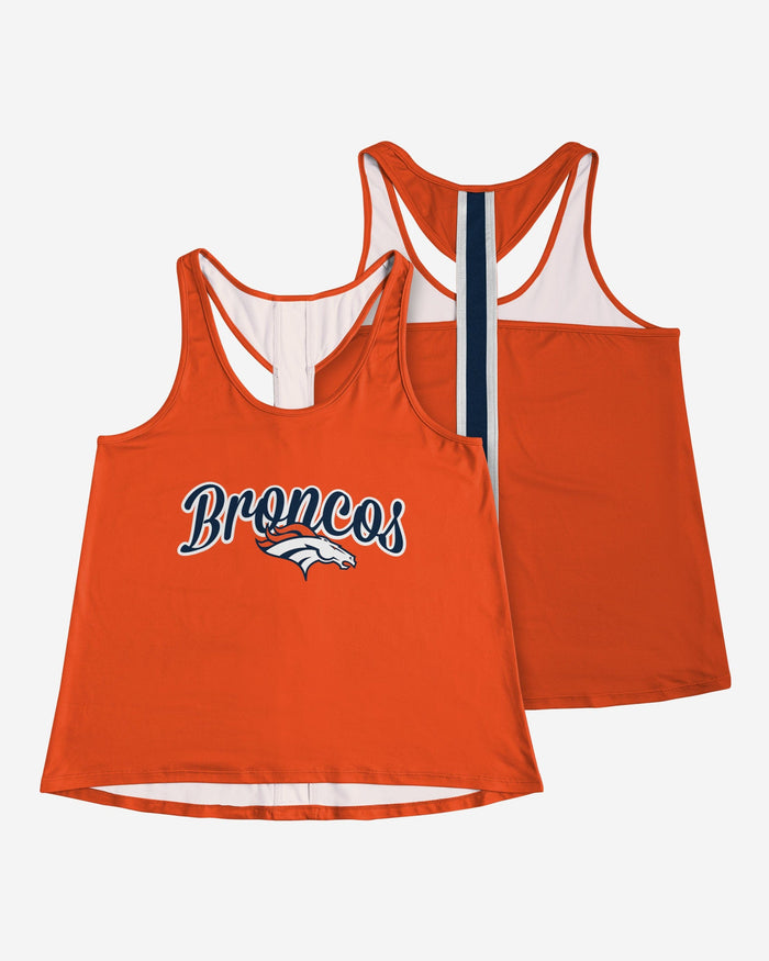 Denver Broncos Womens Wordmark Team Stripe Sleeveless Top FOCO - FOCO.com