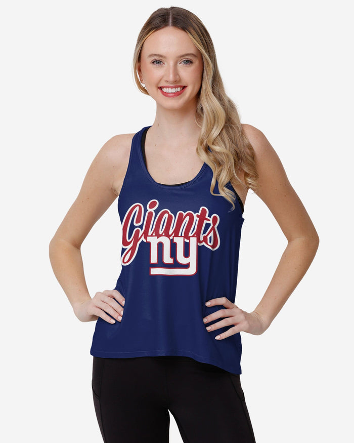 New York Giants Womens Wordmark Team Stripe Sleeveless Top FOCO S - FOCO.com