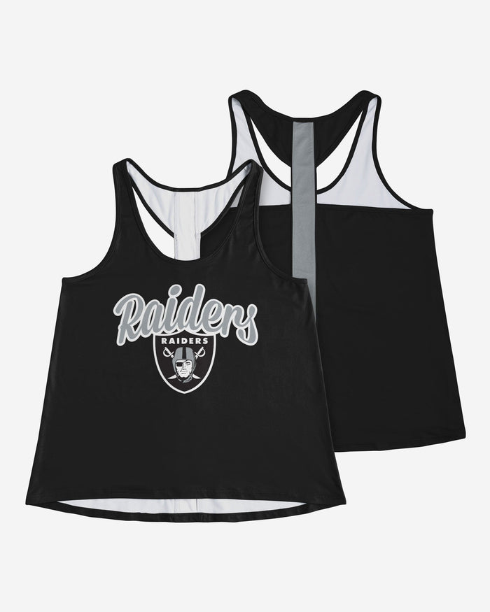 Las Vegas Raiders Womens Wordmark Team Stripe Sleeveless Top FOCO - FOCO.com