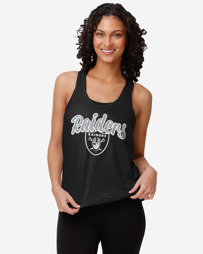 Las Vegas Raiders Womens Wordmark Team Stripe Sleeveless Top FOCO S - FOCO.com