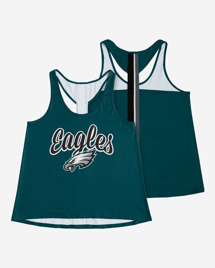 Philadelphia Eagles Womens Wordmark Team Stripe Sleeveless Top FOCO - FOCO.com