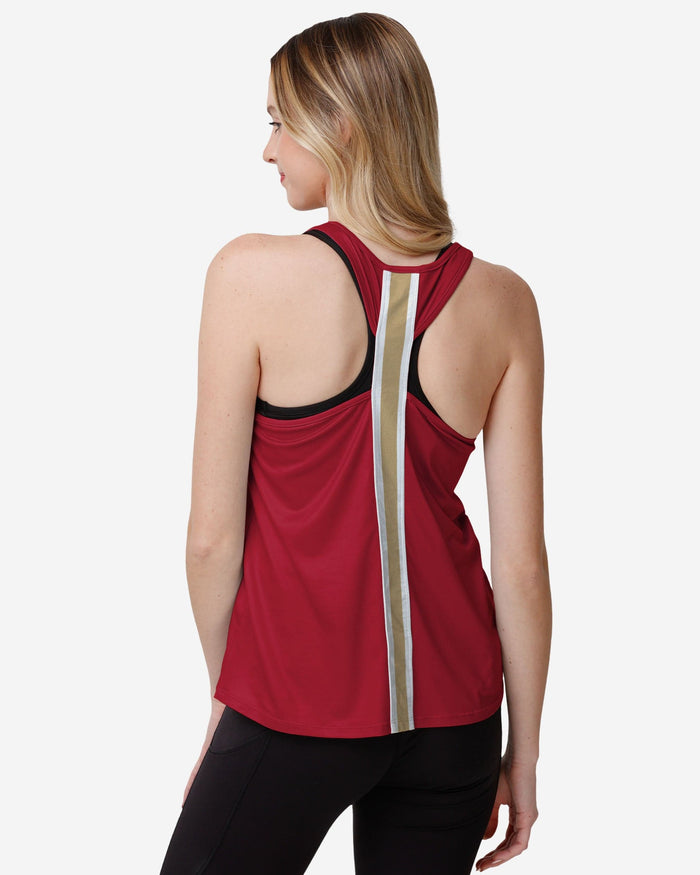 San Francisco 49ers Womens Wordmark Team Stripe Sleeveless Top FOCO - FOCO.com