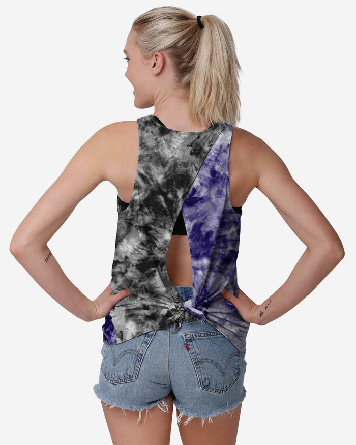 Baltimore Ravens Womens Script Wordmark Tie-Dye Tie-Breaker Sleeveless Top FOCO - FOCO.com