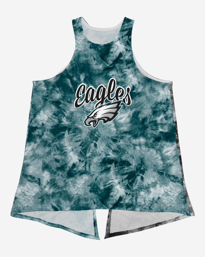 Philadelphia Eagles Womens Script Wordmark Tie-Dye Tie-Breaker Sleeveless Top FOCO - FOCO.com