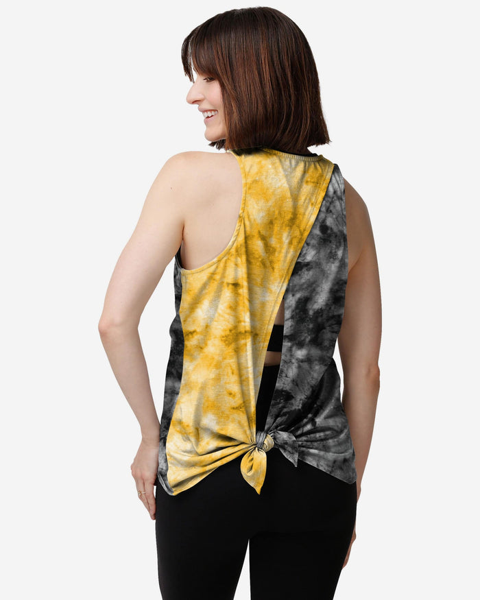 Pittsburgh Steelers Womens Script Wordmark Tie-Dye Tie-Breaker Sleeveless Top FOCO - FOCO.com